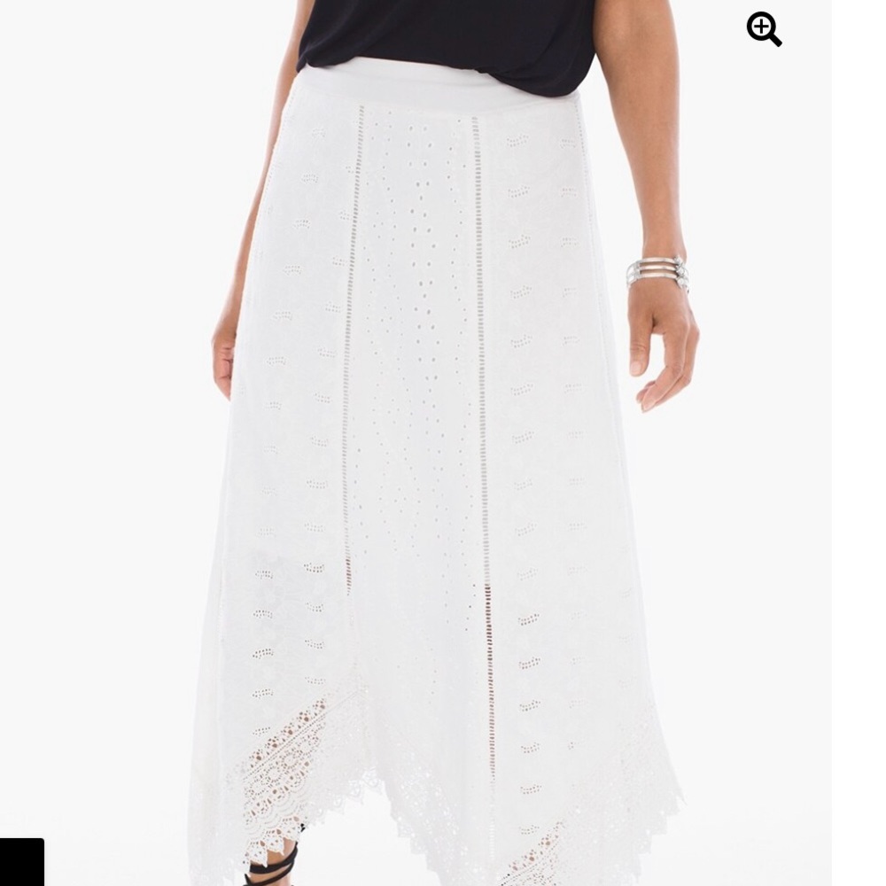 Chico's Asymmetrical White Skirt